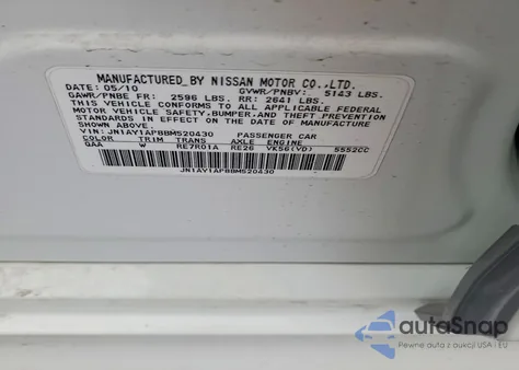 2011 Infiniti M56 Base из США, поврежденный, VIN JN1AY1AP8BM520430